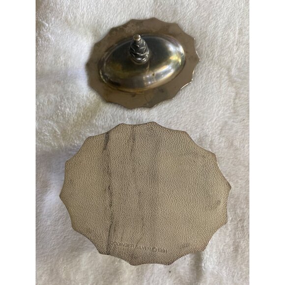 1991 Godinger Silver Plated Red Velvet lined Jewelry /Trinket box & lid VTG Jar - Picture 6 of 8